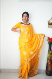 Shiv Textiles Ready To Wear Sarees For Women Elegant Saree Gown | Premium Ready To Wear Saree For Women | Formal & Stylish Attire For Special Occasions.(St-R-Kp-5041-Yellow)