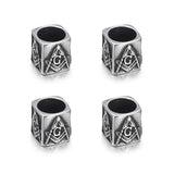 EMBLAASK 4 Pcs 8mm Large Hole Stainless Steel Beads Cube Metal Spacer Loose Bead for Jewellery Making Findings and Craftings DIY