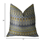 Plutus Brands Plutus Merlot Way Handmade Throw Pillow, 12 X 20, Blue/Navy/Yellow