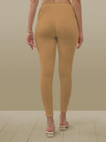 Lyra Women Solid Premium Cotton Ankle Length Leggings | Mid-Waist | Fashionwear Gold L