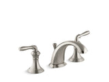 KOHLER 394-4-BN Devonshire Widespread Bathroom Faucet with Pop-Up Drain Assembly, 3-Hole 2-Handle Bathroom Sink Faucet, 1.2 gpm,