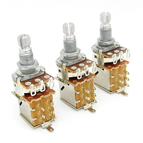 A500k Push Pull Potentionmeter Volume Tone Switch Pots Shaft 18mm for Guitar Bass Accessories Pack of 3