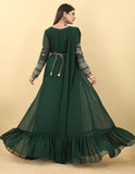 Fashion Basket Gerogette Green Gown For Womens (Fb-Es-E6014-M)