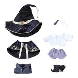 niannyyhouse 10cm 20cm Plush Doll Clothes Hat Shawl Vest Shirt Pants Tie Shoes Magic Suit Doll Accessories Dress Up (Black, 20cm