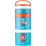 Whiskware Marvel Stackable Snack Containers for Babies, Kids, and Toddlers, 3 Stackable Snack Cups for School or Travel, Formula