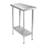 STABLEINK NSF Stainless Steel Small Table 14x30 Inches, Metal Prep & Work Table with Adjustable Undershelf, for Commercial Kitch