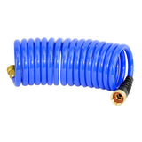 HoseCoil 3/8 inch ID Self Coiling Garden, RV, Marine Outdoor Water Hose (15 Blue)