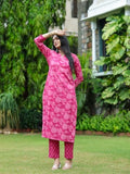 Gosriki Women'S Cotton Blend Straight Printed Kurta With Pant (Chandar Pink-Gs_Xxl_Pink_Xx-Large),Pink,2,B0D9YJR2FG