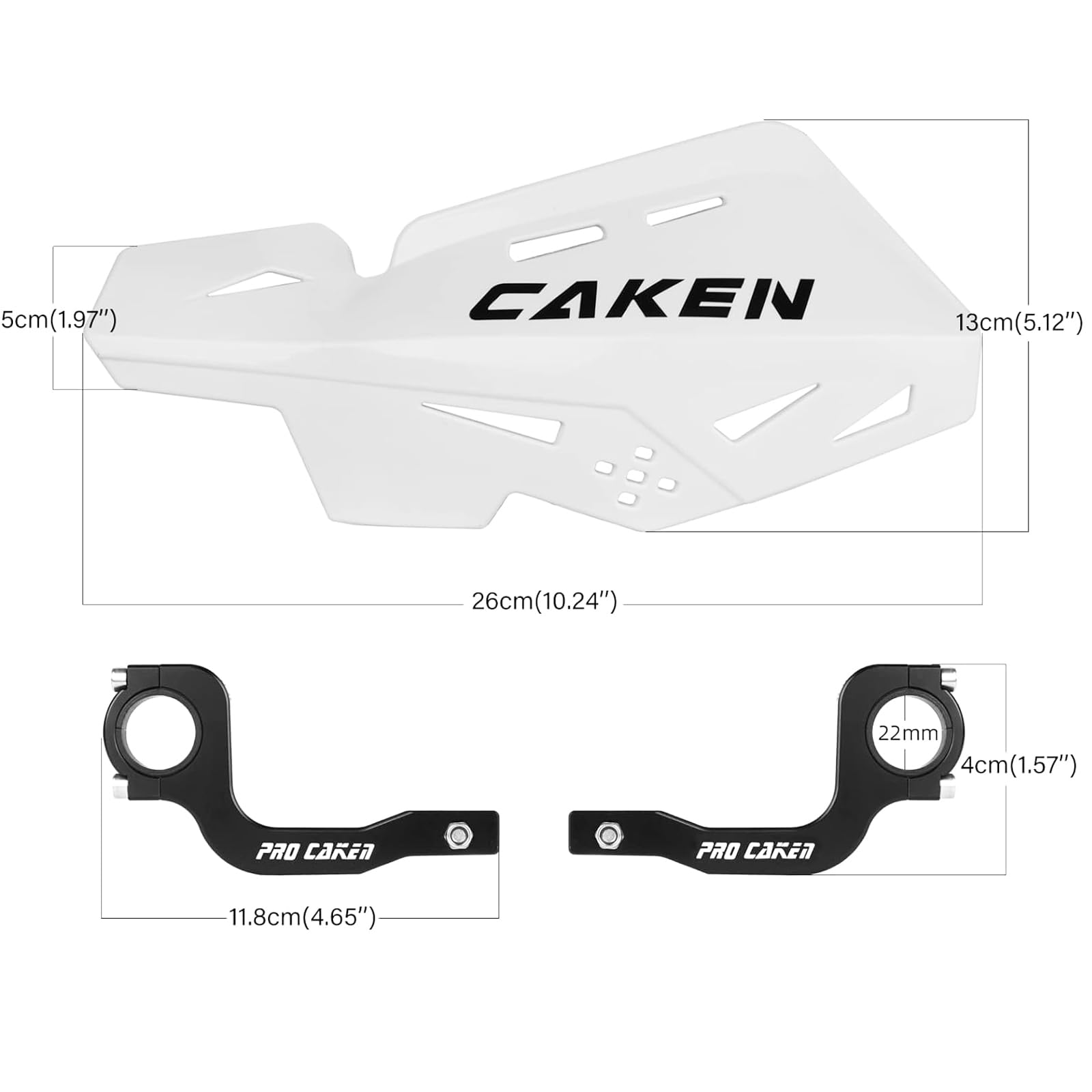 PRO CAKEN Universal 7/8 22mm and 1 1/8 28mm Dirt Bike Handguards CNC Bracket Handle Bar Hand Guards for Motocross ATV Scoote