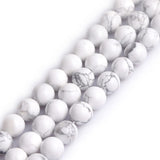 GEM-Inside Howlite Gemstone Loose Beads 10MM White Round Crystal Energy Stone Power for Jewelry Making 15