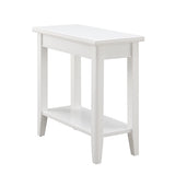 Leick Home Laurent End Table, Solid Wood, Bottom Display Shelf, Narrow, Easy-Assembly, for Living Room/Bedroom, White, 24.0 in. 