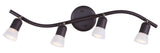 James 4-Light Track Lighting, Oil Rubbed Bronze, Adjustable Alabaster Glass Shades, 50W G10 Compatible, 26.5 Inch Wide, Modern I