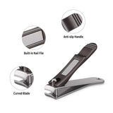 ILLILOTS Nail Clippers Set with Build-in Nail File, Durable Sharp Zinc Alloy Fingernail Clipper and Toenail Clipper with Tin Cas