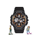 Spiky Analog Digital Sports Watch For Kids (Black) | Multifunctional, Dual Time & Luminous Display | Water Resistant & Silicone 
