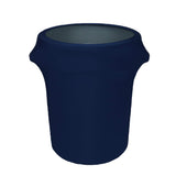 YOUR CHAIR COVERS 32 Gallon Stretch Spandex Fitted Trash Can/Waste Container Cover Navy Blue
