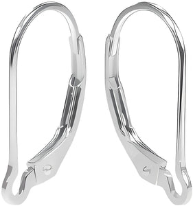 14K White Gold Interchangeable Leverback Earrings 16mm