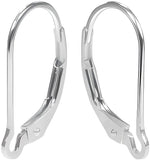 14K White Gold Interchangeable Leverback Earrings 16mm