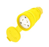 Leviton 20 Amp, 250 Volt, Industrial Grade, Locking Connector, Grounding, Wetguard, 27W48, Yellow