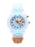 Spiky Analog Watch For Kids (Blue) | 3D Monkey Cartoon | 7 Multicolor Led Luminous Disco Lights With Silicone Strap | Unisex Bes