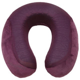 Viaggi Silicone Cooling Gel U Shaped Memory Foam Travel Neck Pillow Eggplant