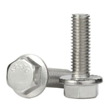 M8-1.25 x 16mm Flanged Hex Head Bolts Flange Hexagon Screws Stainless Steel 18-8 (304) Plain Finish DIN 6921 25 PCS-New