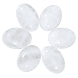 dssmboom 6 Pcs Oval Crystal Beads for Jewelry Making, Flat Back Rock Quartz Stone Cabochons for DIY Crafts Decoration, 18mmx25mm
