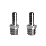 Beduan Stainless Steel 1/8 Hose Barb to 1/4 Male NPT Home Brew Fitting Water Fuel Air (Pack of 2)