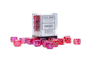 Chessex Dice Set - 12Mm Gemini: Translucent Red-Violet/Gold Dice Block - Dungeons And Dragons D&D Dnd Ttrpg Dice - Includes 36 D