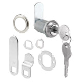 PrimeLine U 9945KA Diecast Keyed Alike Drawer & Cabinet Lock 3 Cams, Trim Collar, 2 Washers, 2 Keys & Fasteners 11/8 Le