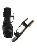 Shoetopia Casual Black Flat Sandals For Women /Eu39,Black,6,B0DFVHV118
