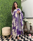 Anni Designer Women'S Rayon Blend Straight Printed Kurta With Pant & Dupatta (Exhuma Begani_Xxl_Begani_Xx-Large),Begani,2XL,Rayon Blend,Regular,