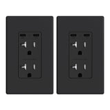 ELEGRP 65W Ultra-Speed USB C Outlet Receptacle for Laptop, 20 Amp Wall Outlet with USB C Ports, Tamper Resistant USB Outlet, Wal