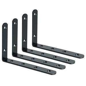 Alise 6x4 Inch Stainless Steel Shelf Brackets,J6207B-4P Matte Black 4 Pcs