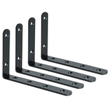 Alise 6x4 Inch Stainless Steel Shelf Brackets,J6207B-4P Matte Black 4 Pcs