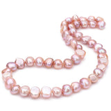 BEADIA Natural Pearl Beads Side Hole 7-8mm Purple Freshwater Cultured Loose Gemstone Beads for DIY Jewelry Making 13.8''/Strand