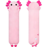 SSausudols 35.4Long Axolotl Plush Body Pillow - Cute Stuffed Animal, Soft Cuddly Plush Toy, Ideal Gift for Family, Friends &