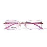 ZESAKER Rimless Bifocal Reading Glasses for Women Frameless Rectangle Bifocal Clear Top Readers for Women Blue Light Blocking Pr