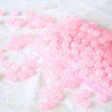 Jabrand 240pcs Glass Beads for Bracelets, 6mm Round Glass Beads for Jewelry Making DIY Crafts (Pink)