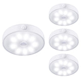 LAVAED 4 Pack Motion Sensor Puck Lights Indoor LED Closet Lights USB Rechargeable Battery Powered Night Light 9LEDs 6000k Dimmab