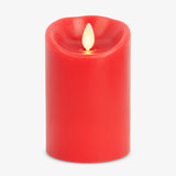 Luminara Flameless LED Battery Operated Flickering Pillar Moving Flame Candles (True Red, 3 x 4.5)