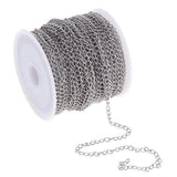 ATORSE 3x1 Roll Silver Stainless Steel Cable Chain for Crafting DIY Jewelry Making