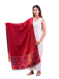 Swi With Label WomenS Maroon Woven Design Wool Stole_St1497_Maroon