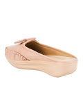 Shoetopia Upper Bow Detailed Peach Slip-On Loafers For Women & Girls /Uk3,Peach,3,B0BYP368GQ