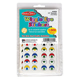 Creative Arts Wiggle Eyes Stickers, Assorted Colors, 1000 Per Pack, 2 Packs