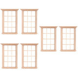 DOITOOL 6PCS Dollhouse Windows, 1: 12 Scale Miniature Dollhouse Furniture Window Frame, 12- pane Window Frame Model for Dolls Ho