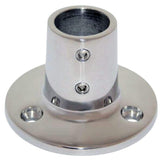 Whitecap 1 O.D. 90 Round Base SS Rail Fitting