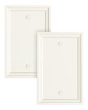 TREEWELL 2-Pack Blank Outlet Cover Wall Plate, Natural Material Switch Plates Outlet Covers, Light Almond Decorative Wall Plates