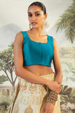Soch Turquoise Blue Sleeveless Taffeta Blouse
