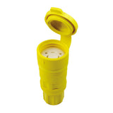 Leviton 29W47 30Amp, 125Volt, Industrial Grade, Locking Connector, Grounding, Wetguard, Yellow