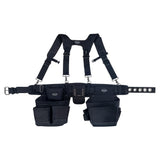 Bucket Boss Ballistic Tool Belt with Suspenders, Tool Belts Professional Series (57100), Black